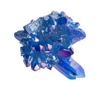 Hohopeti Ornament Easy to Clean Natural Blue Crystal Cluster Crystal Stone Decoration in Random Shape for Fish Tank and Flowerpot Desktop Ornament
