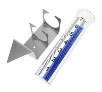 Hohopeti Outdoor Rain Gauge with Post Mount Bracket 2pcs, Plastic Rainfall Measurement Tool for Garden Lawn Patio, Weather Instrument for Accurate Water Gauge and Yard Monitoring