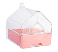 Hohopeti Parrot Bird Bath Tub Parakeet Shower Bath Tub with Drawer Cage Hanging Design Pink Multi-functional Pet Bird Bathing Accessory and Cockatiels