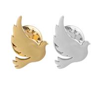 Hohopeti Peace Dove Brooch Pins 2pcs, Alloy Bird Brooch Pin Set for Adults, Minimalist Lapel Pins, Gathering Accessories, Symbol of Peace and Justice for Women