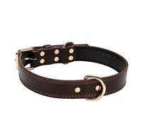 Hohopeti Pet Adjustable Leather Collar D- and Rivet Decor Creative Bell Necklace for Large Dogs Xs Coffee Color for Comfortable All-day Wear and Unique Style