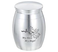 Hohopeti Pet Ash Storage Jar Silver Cremation Urn with Screw Lid Lightweight Compact Bone Ash Container for Pets Rust-resistant Memorial Keepsake