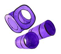 Hohopeti Pet Cat Tunnel Toy Set 3pcs Foldable Double-channel Kitten Tube with Square Tunnel Crinkle Interactive Indoor Play for Cats and Kittens