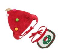 Hohopeti PET Christmas Hat Christmas Cap for Dog Lightweight Polyester Felt Ball L for Pets Weighing 4-7.5kg Photo Props for Small Dogs Cats