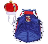 Hohopeti Pet Dog Cloak and Crown Lightweight Comfortable Stylish Overcoat for Dogs Skin-friendly Soft Easy to Wear King Costume for Pets Reduces Hair Shedding and Dirt During Walks