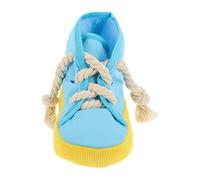 Hohopeti PET Interactive Plaything Cartoon Shoes Toy Dog Teeth Grinding Toy Cat Dog Bite-Resistant Canvas Shoe Design Boys and Girls Earth Tones Cloth