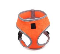 Hohopeti Pet Puppy Vest Harness Orange Comfortable Padded Dog Harness with Safety Strap Metal Ring for Leash Attachment Breathable Vest for Walking Running Training Pets