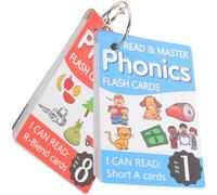 Hohopeti Phonics English Spelling Cards for Tear-resistant Learning Flash Cards with Metal Rings Educational Matching Letter for Early Cognitive Development