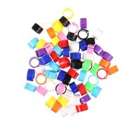 Hohopeti Pigeon Foot Rings Plastic Leg Bands Identification Split Open Rings 8# Size Mixed Colors 100pcs for Racing Pigeons Bird Leg Bands