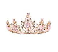 Hohopeti Pink Rhinestone Tiara Crown Headband Elegant Dress Accessory for Birthdays and Parties Chic Crystal Design for Eye Catching Hairband