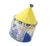 Hohopeti Play Tent Knight Castle Pattern Portable Indoor Outdoor Playhouse Yurt for Boys Water-resistant Material Easy Installation Imaginative Creative Fun Yellow