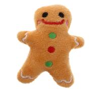 Hohopeti Plush Christmas Dog Toy Chew-Resistant Gingerbread Man Doll Interactive Teeth Cleaning Toy for Pets Festive Xmas PET for Puppies and Small Dogs