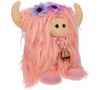 Hohopeti Plush Long Horn Cow Stuffed Animal Plaything Soft Comfortable Material Decorative Cow Doll for Teens Unique Farm Animal with Detailed Craftsmanship