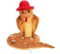 Hohopeti Plush Stuffed Snake with Red Top Hat, Realistic Soft Prank Snake Model for Halloween Decorations and Movie Props, Gentleman's Cobra Plush Animal and Parties
