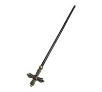Hohopeti Pope Cross Scepter Religious Costume Prop Silver Staff for Priests Wizards Halloween Masquerade Party Accessory for Adults