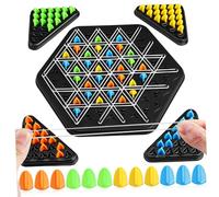 Hohopeti Portable Chain Triangle Chess Game for Players Strategic Multiplayer Board Game with Unique Movement Patterns Family Night Table Challenge Plastic Design