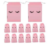 Hohopeti Portable Drawstring Makeup Bags 50Pcs 13X18Cm Plastic Cosmetic Pouches for Travel Toiletry and Eyelash Care Accessories