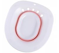 Hohopeti Portable Folding Bidet Sitz Bath for Adult and Pregnant Women, White Pp and TPR Material with Anti-Overflow Hole Design, Can be Attached to Wall or Placed on Toilet Bowl