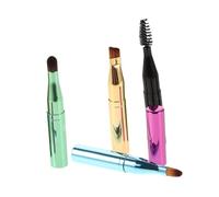 Hohopeti Portable Makeup Brush Set for Women Versatile Eyeshadow Sponge Applicator Eyebrow Brush Concealer Tool with Stylish Compact Design