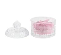 Hohopeti Powder Puff with Glass Jar Set, 3.34" Reusable Soft Pink Facial and Body Makeup Applicator for Loose and Pressed Powder, Travel and Vanity Use