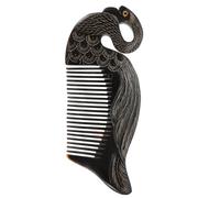 Hohopeti Premium Black Ox Horn Comb for Hair Massage and Scalp Stimulation Handmade Natural Texture Hair Straightener and Detangling Comb for Men and Women