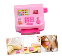 Hohopeti Pretend Cash Register for Realistic Mini Cashier Simulation in Pink Portable Educational Role Play for Cognitive Development and Math Learning Compact Checkout Till for Boys