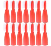 Hohopeti Prison Teeth Brush Bristle Toothbrush 20pcs red Plastic Short Handle Toothbrush for prisons Detention Centers