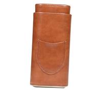 Hohopeti Protective Cigar Case 3pcs Pu Leather Travel Humidor Box Lightweight Portable Storage Container for Men’s Cigar Accessories Brown