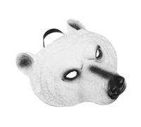 Hohopeti PU Polar Bear Mask for Festival Party Comfortable Animal Themed Accessory with Elastic Band for Men and Women Cosplay and Carnival Use