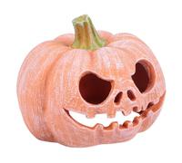 Hohopeti Pumpkin Shaped Resin Reptile Hide Cave Habitat for Small Pets and Lizards Halloween Terrarium Decor Safe Non Toxic Material Realistic Small Animal Shelter