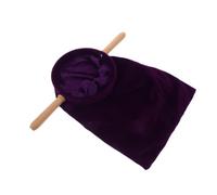 Hohopeti Purple Church Offering Bag with Wooden Handle for Baptisms | Velvet and Wood Build, Discreet Collections, Secure Opening, Elegant Classic Shape for Sacred Ceremony Use
