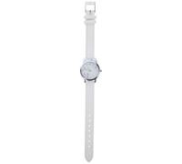 Hohopeti ’ Quartz Wristwatch with Silver Case and White Strap, Cartoon Cat Design ’ Watch, Time Teaching Wristwatch Suitable for Daily Wear and School Use