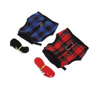 Hohopeti Rabbit Harness with Leash 2pcs Set, Grid Pattern Cotton Waistcoat Harness Rope for Small Pets, Adjustable Bunny Vest for Rabbits, Guinea Pigs, and Ferrets, Suitable for Indoor and Outdoor Use