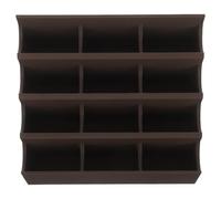 Hohopeti Razor Blade Storage Case 12-Slots Multicompartment Pla Material Bathroom Blade Organizer for Travel and Barber Salon with Quick Access and Secure Storage in Brown