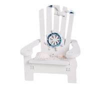 Hohopeti Realistic Miniature Doll Beach Chair Model Stable No-deformation Miniature Prop for Dollhouse Coastal Decor White Mediterranean Style Mini Beach Chair for Micro Landscape