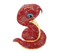 Hohopeti Realistic Plush Snake Red Zodiac Snake Year Mascot Soft Stuffed Animal Prank Model for Halloween Props and Educational Play