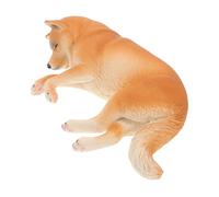 Hohopeti Realistic Sleeping Shiba Inu Dog Model for Educational Decor Plastic Figurine with Fine Craftsmanship Multifunctional Learning Tool and Home Display Accessory