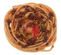 Hohopeti Realistic Spaghetti Model with Simulated Meat Sauce, Artificial Tiny Pasta Prop for Pretend Play Kitchen , Miniature Fake Food for Dollhouse and Restaurant Display