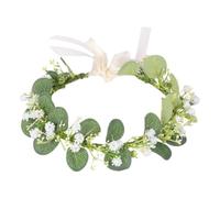 Hohopeti Realistic Wreath Crown Headband with Adjustable Ribbon Design Comfortable to Wear Cloth Material Floral Headband for Bride and Girl Suitable for Weddings and Birthdays