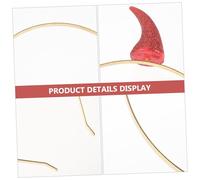 Hohopeti Red Horn Headband 4pcs Gold Powder Glitter Party Hair Accessories for Halloween Cosplay Unisex Devil Headdress Hair Supplies
