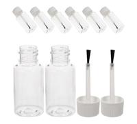 Hohopeti Refillable Nail Varnish Bottles 8Pcs 20Ml Pet Bottles with White Brush Caps for Nail Gels and Essential Oils