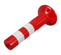 Hohopeti Reflective Traffic Bollard Post Elastic Plastic Safety Barrier for Driveway and Event Construction with High-visibility Warning Strips Weather-resistant Parking Safety Bollard for