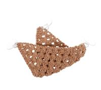 Hohopeti Reptile Hammock for Pet Lizard and Snake Brown Cotton Rope Hanging Bed with Suction Cups Easy to Dry Triangle Mesh Hammock Suitable for Terrarium or Indoor Habitat