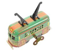 Hohopeti Retro Die Cast Pull Back Bus for Style Tinplate Friction Powered Sightseeing Vehicle Collectible Metal City Bus for Boys and Vintage Decor and Birthday Party Favor