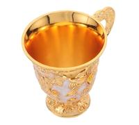 Hohopeti Retro Embossed Flower Water Offering Cup Multipurpose Tibetan Buddhist Goblet for Tea and Small Compact and Elegant Party Decoration for Ritual Blessings and Gatherings