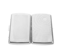 Hohopeti Retro Metal Cigarette Case with Spring Clip Open and Antipressure Structure, Portable Slim Tobacco Box Holder for Men and Women, for Camping and Travel Use, Silver Finish