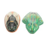 Hohopeti Retro Tin Frog and Cicada Small Vintage Plaything Models with Lifelike Design Miniature Figurines for Home Decor and Collectors