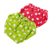 Hohopeti Reusable Small Animal Diapers for Guinea Pigs and Squirrels, Washable Soft Pet Urine Pants with Adjustable Waist, 2pcs M Size Red Green Dot for Outdoor Use