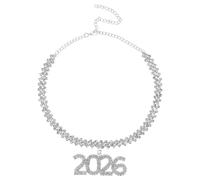 Hohopeti Rhinestone Choker Necklace for Women Sparkling Bling Chain Pendant Elegant Clavicle Fit Hip Hop Style Party Jewelry