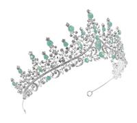 Hohopeti Rhinestone Crown Bridal Crown Baroque Style Metal Hair Accessory Dazzling Effect Comfortable Experience Bride Wedding Event